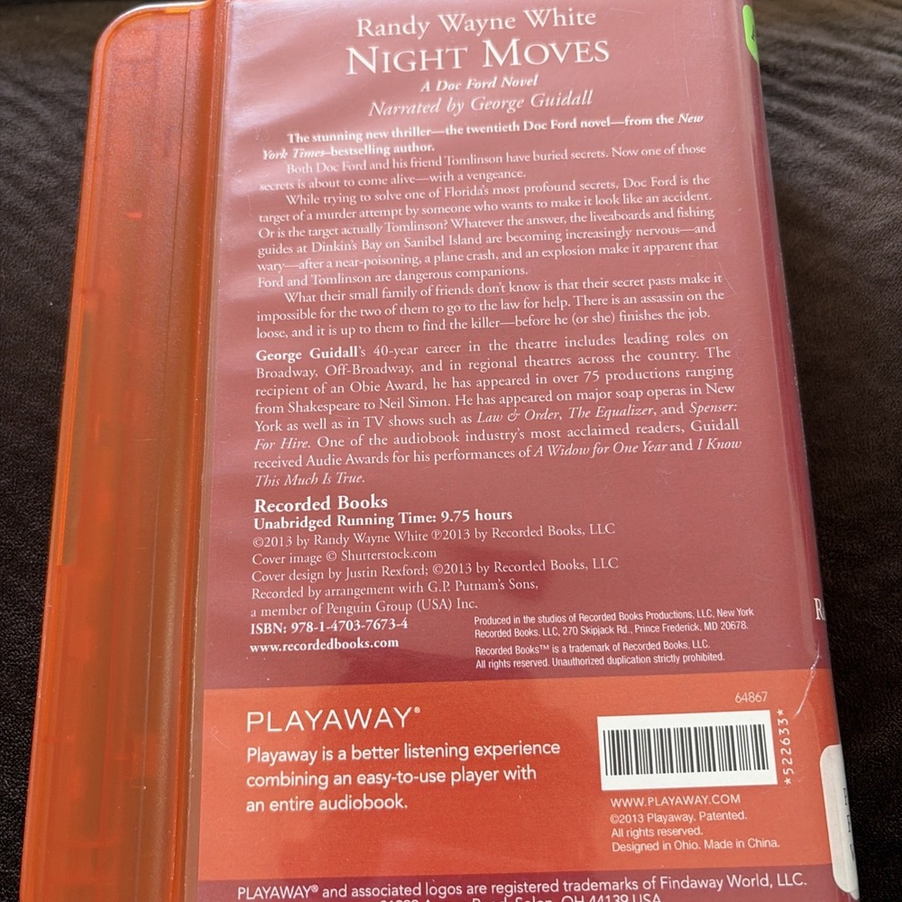 Playaway Audiobook Ex Library - Night Moves By Randy Wayne White - Picture 2 of 4